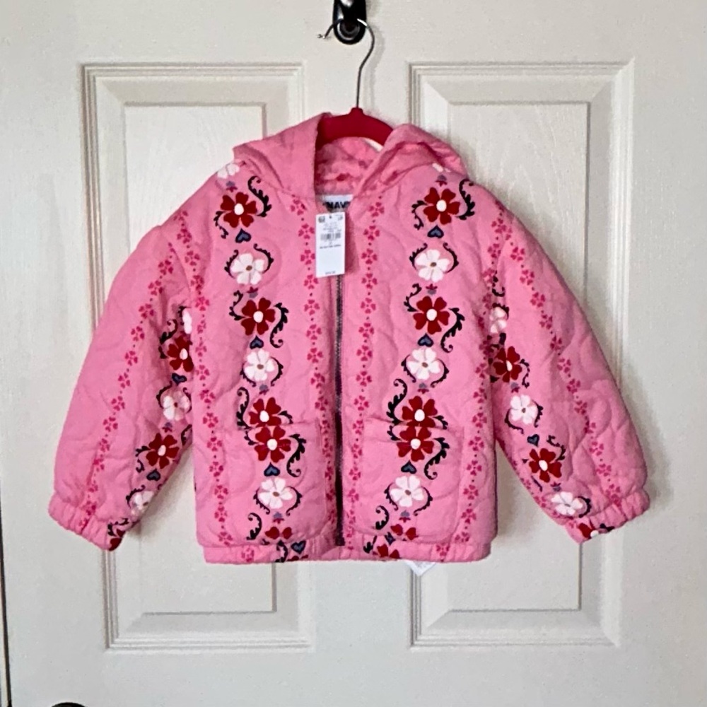 Old Navy Pink Quilted Floral Jacket 🆕 🌸